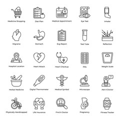  Medical Accessories Line Icons Pack 