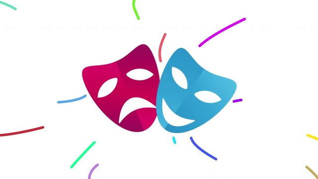 carnival festival mask, vector animation