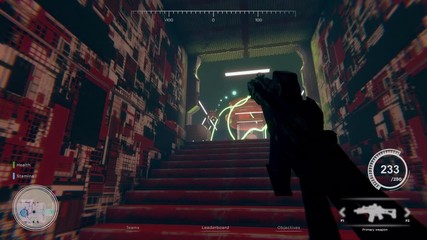 Sci fi video game 3D animation space shooter with winner overlay at the end