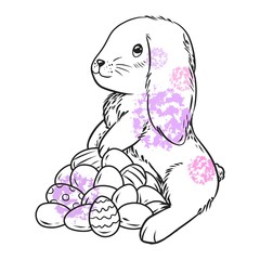 Lovely Easter bunny hand drawn design