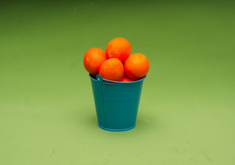 easter eggs in basket on white background