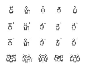 set of people icons, human, man, group, team, user