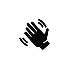 waving hand bye goodbye silhouette gesture icon vector