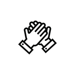 two hands crossed symbolized unity teamwork high five and arm wrestling business illustration