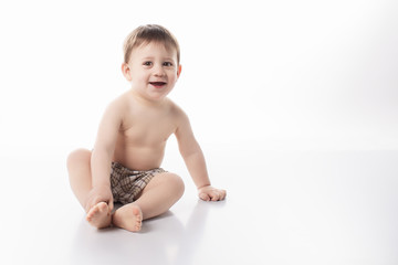 portrait of adorable baby isolated on white background