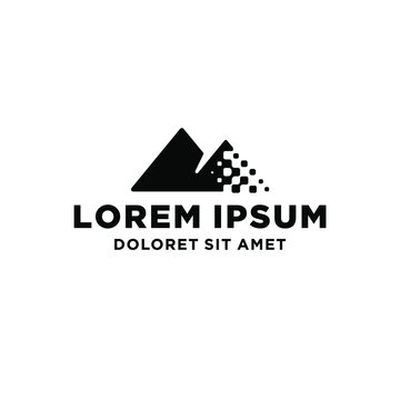 Simple abstract vector mountain logo icon in a modern style liquid tech technology design 