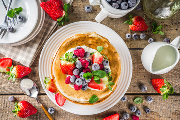 Sweet crepes with berries