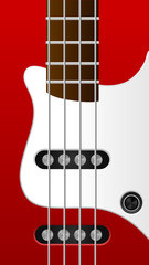 Vector red bass guitar background. To see the other vector guitar illustrations , please check Guitars collection.