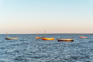 Beautiful coast with fishermen's boats in Maputo, Mozambique
