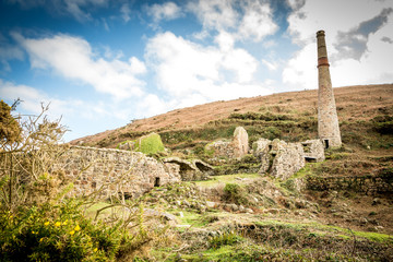 Remains of old tin mine, Kenidjack, Cornwall