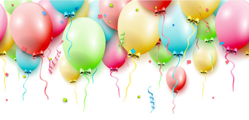 Birthday balloons seamless border