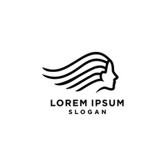 Beauty Hairdresser salon Woman Logo design vector template circle shape. SPA, Fashion, Makeup, Hairdressing girl Logotype concept icon linear style.