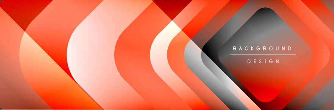 Round squares shapes composition geometric abstract background. Vector Illustration