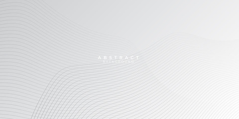 White abstract presentation background with gradient grey silver curve line.