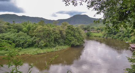 kanchanaburi province Thailand, river quay view