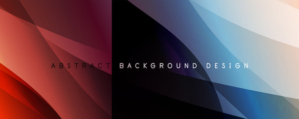 Wave liquid style lines with shadows and light on gradient background