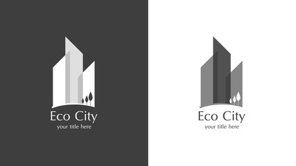 Set of eco city logos. Green city icons. The Green and Clean Movement