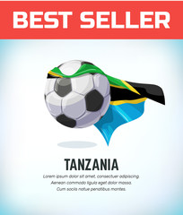 Tanzania football or soccer ball. Football national team. Vector illustration