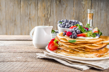 Sweet crepes with berries