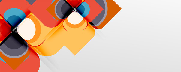 Abstract background - geometric cut paper design flower or square shape composition. Vector Illustration For Wallpaper, Banner, Background, Card, Book Illustration, landing page