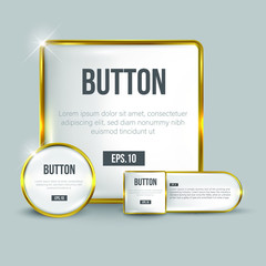 Button set web glossy black Gold