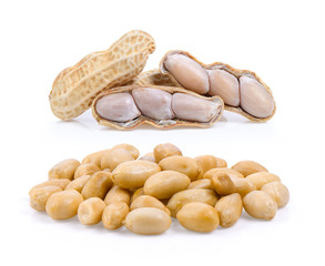 peanuts on white background