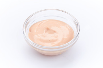 rose sauce on the white