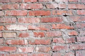 Texture of old brickwork. Part of walls.