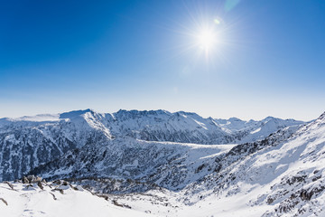 Mountain peak in winter