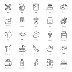  Food and Drinks Line Icons Pack 