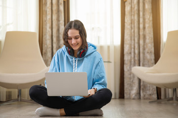 young woman with laptop