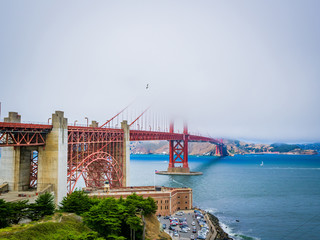 San Francisco - USA, Golden Gate Bridge in San Francisco bay, California, USA. An icon of San Francisco, one of significant tourist attractions in the city