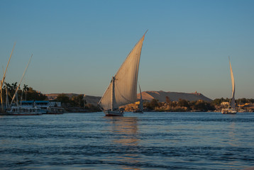 Abend am Nil. Assuan, Ägypten
