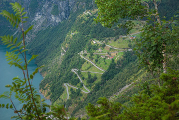 Die Strasse von Geirangerfjord, Norwegen