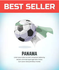 Panama football or soccer ball. Football national team. Vector illustration