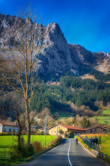 road to Arrazola village in the Basque Country