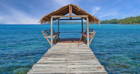 wooden jetty on the sea