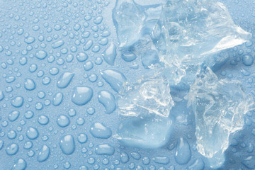 ice cube and water  background 