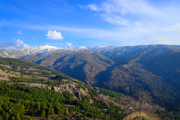 Fototapeta na wymiar Granada, Spain - February 20, 2020: Landscape of Sierra Nevada in Granada.