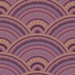 Ethnic circle shapes seamless geometric pattern.