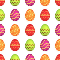 Seamless pattern with colorful Easter eggs