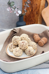 Delicious milk chocolate and peanut butter truffles dipped in chopped peanuts