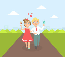 Boy And Girl Standing Holding Hands Cute Kids Back View Cartoon Vector Illustration Wall Mural Topvectors Boy And Girl Standing Holding Hands Cute Kids Back View Cartoon Vector Illustration Wall Mural Topvectors