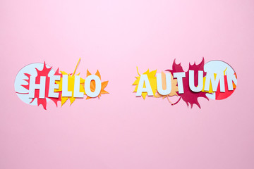 Leaves of paper fall red, orange, yellow leaf fall.