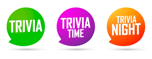 Set Trivia banners design template, vector illustration