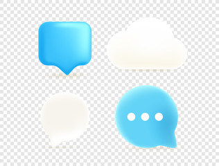 Dialog clouds isolated on transparent background