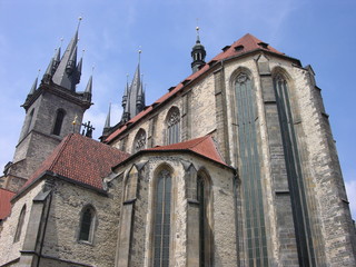 Fototapeta na wymiar Prague, Czech Repub., Tyn Church, East End