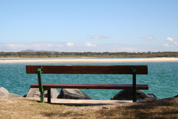 Naklejka na ściany i meble bench on the shore