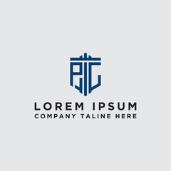 Obraz premium Inspiring company logo design from the initial letters of the PC logo icon. -Vectors