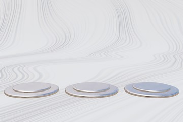 Fototapeta premium Round stage podium isolated on white background. illustration.